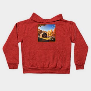 Cozy Cottage in Autumn Kids Hoodie